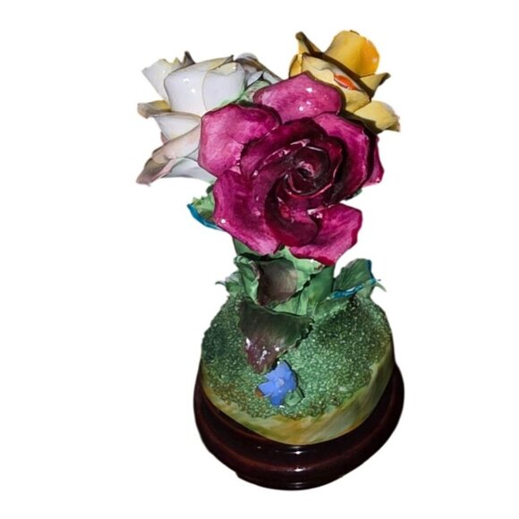 Aynsley Coalport Crown Bone China Floral Figurines Set Of 3 Hand-Painted England - Picture 14 of 16